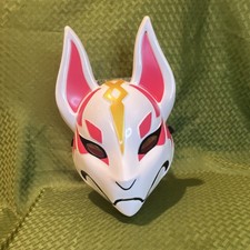 Fortnite Drift Fox Mask Full Face Adjustable White Pink Gold Black Costume