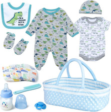 13 Pcs Reborn Baby Doll Clothes Dinosaur for 17-22 Inch Reborn Dolls Accessories