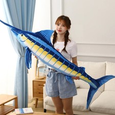 140cm Huge Simulation Plush Toys Stuffed Soft Blue Plush Fish Toys