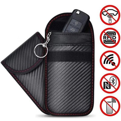 Faraday Cage Car Key Signal Blocker Case RFID Blocking Pouch Keyless Fob Bag