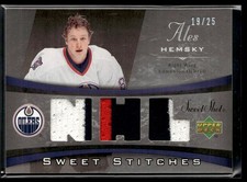 2006-07 Upper Deck Sweet Shot Stitches Triples Ales Hemsky 19/25 Edmonton Oilers