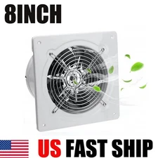 8" Exhaust Fan Ventilation Extractor Fan Wall-Mounted Square Blower For Bathroom