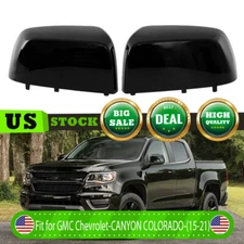 Passenger & Driver Side Mirror Cover Cap For 2015-21 Colorado Canyon Gloss Black