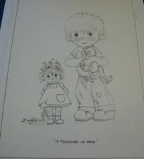 * TRI CHEM 2217 IT FOLLOWED US HOME BOY GIRL KITTEN Picture to paint TRICHEM