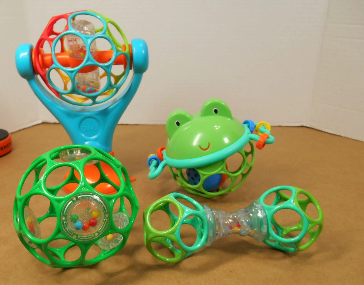 Oball Go Gripper Baby Rattle Lot Easy Grip Toys Frog