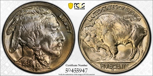 1938 D BUFFALO NICKEL PCGS MS 66 LOVELY LUSTROUS GEM LAST YEAR OF ISSUE FOR THIS