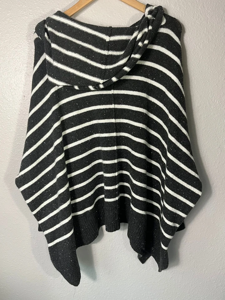 Женская толстовка с капюшоном ANN Taylor вязаная 100% хлопок на пуговицах спереди коричневая размер L пончо N73 - Изображение 2 из 4