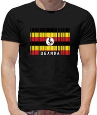 Uganda Barcode Flag Mens T-Shirt - Kampala - Africa - Country - Flags - Travel