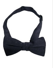 Boys Patterned Navy Colored Pre-tied Clip On Bow Tie Adjustable Up To 15"