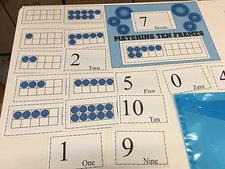 0-10 Matching Ten Frames Learning Center- Laminated - Math Mats