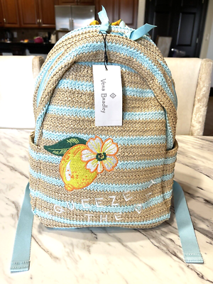 Vera Bradley lemon grove Quilted Print Backpack - Light Blue & Yellow Vera Bradley Women main image 2
