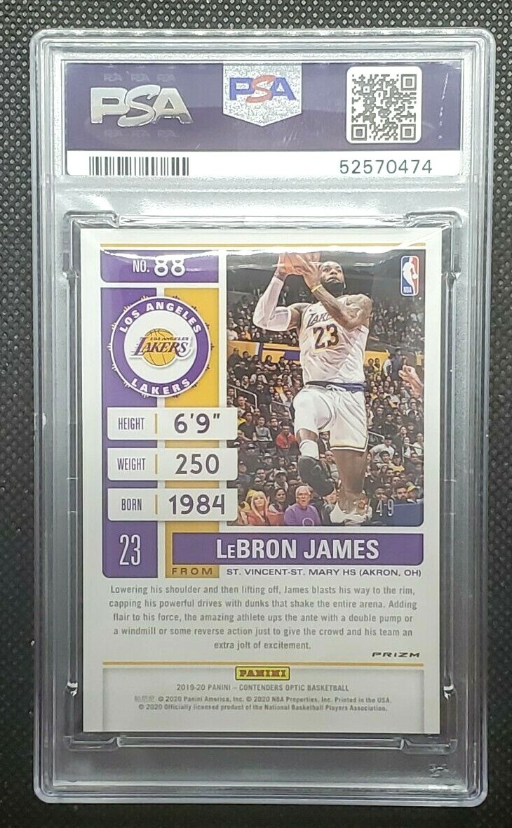 2019-20 OPTIC CONTENDERS ORANGE PRIZM #88 LeBRON JAMES /49 LAKERS