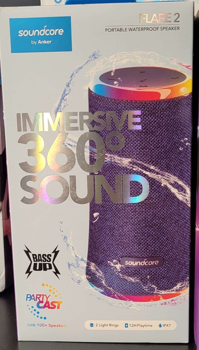 🔥🔥 Anker Soundcore Flare 2 Bluetooth Speaker IPX7 Waterproof 360