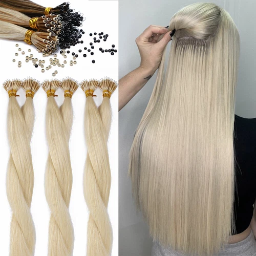 Nano Ring Tip Micro Bead Hair Extensions Remy Human Hair 26-30 in Real Long Hair - Picture 4 of 35