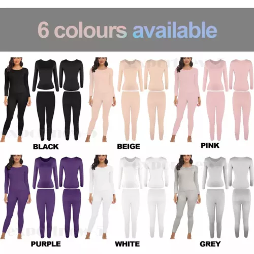 Womens Winter Ultra-Soft 2 Pc Thermal Set Top and Bottom Long Underwear Warm - Picture 10 of 27