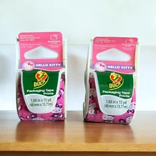 NEW Sanrio Hello Kitty Duck Tape 2012 Discontinued 2 Rolls Packaging Tape RARE!