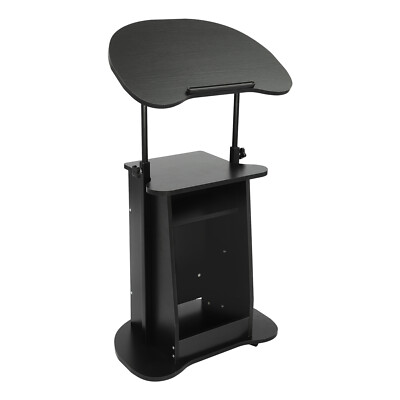 Multifunction Mobile Podium Desk Portable Sit to Stand Lectern Height Adjustment