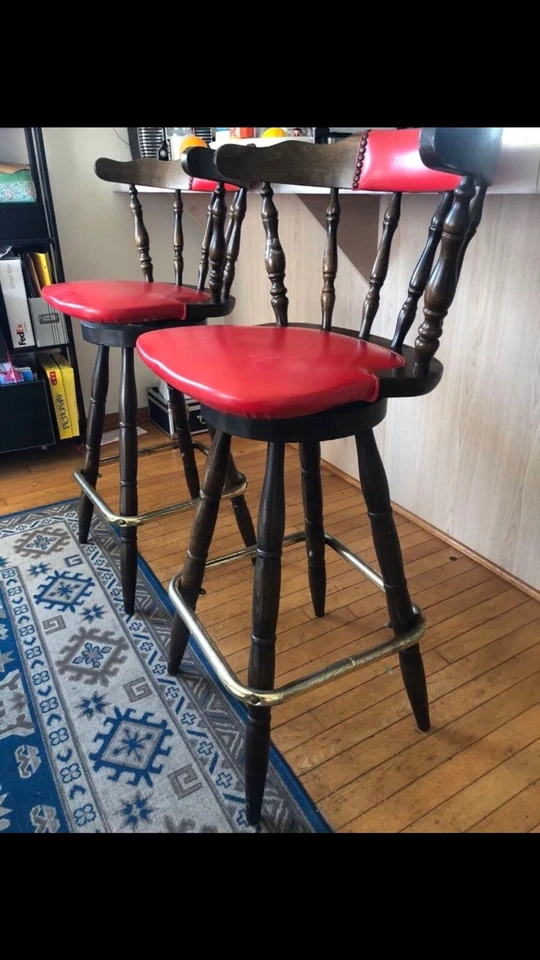 Taburete de bar antiguo Hollywood Regency Art Deco Foto 4 de 4