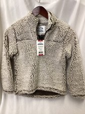 Girls Members mark cuddly Sherpa cream with Brown accent-size 7/8-new