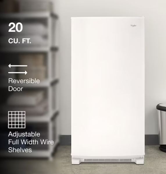 Whirlpool 20 cu ft Frost-free Upright Freezer (White) WZF34X20DW