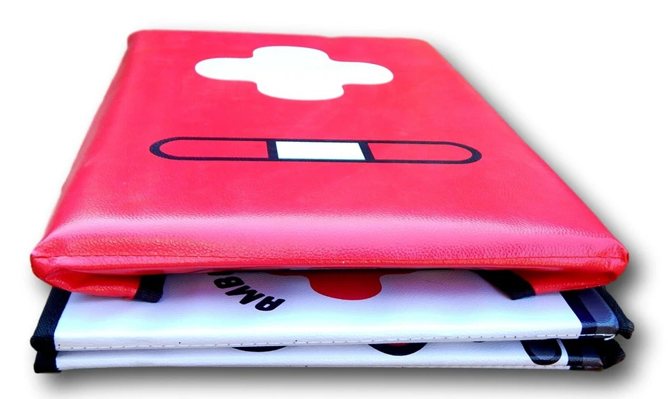 Baú de armazenamento de brinquedos infantis, banco acolchoado de vinil ou otomano -- ambulância branca - Imagem 3 de 4