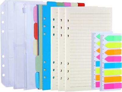 A6 Refill Paper 3 Pack 45PCS A6 Binder Paper Planner Inserts 2 Pack 160PCS Neon