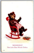Fantasía de pared B ~ Osos ocupados ~ Miércoles ~ Este pequeño oso en rockero repara ropa ~ #79