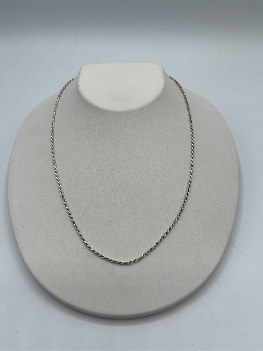 Italy 925 Sterling Silver Twisted Rope Chain Necklace #B864