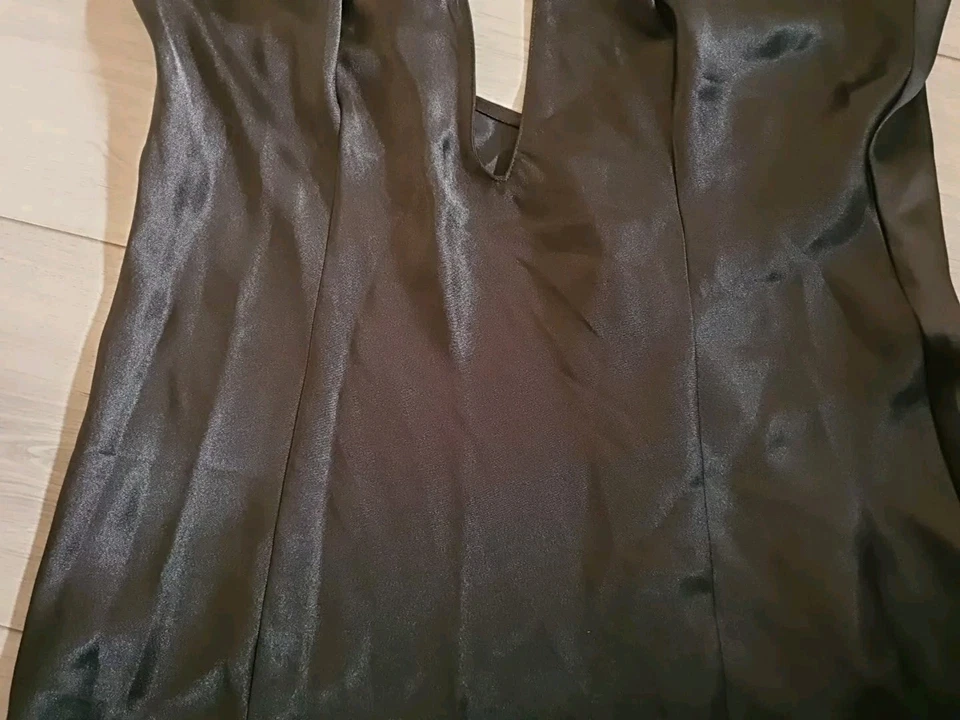 BNWT Vintage La Senza Black Satin Diamante Babydoll Chemise Size 14 - Image 4 of 4