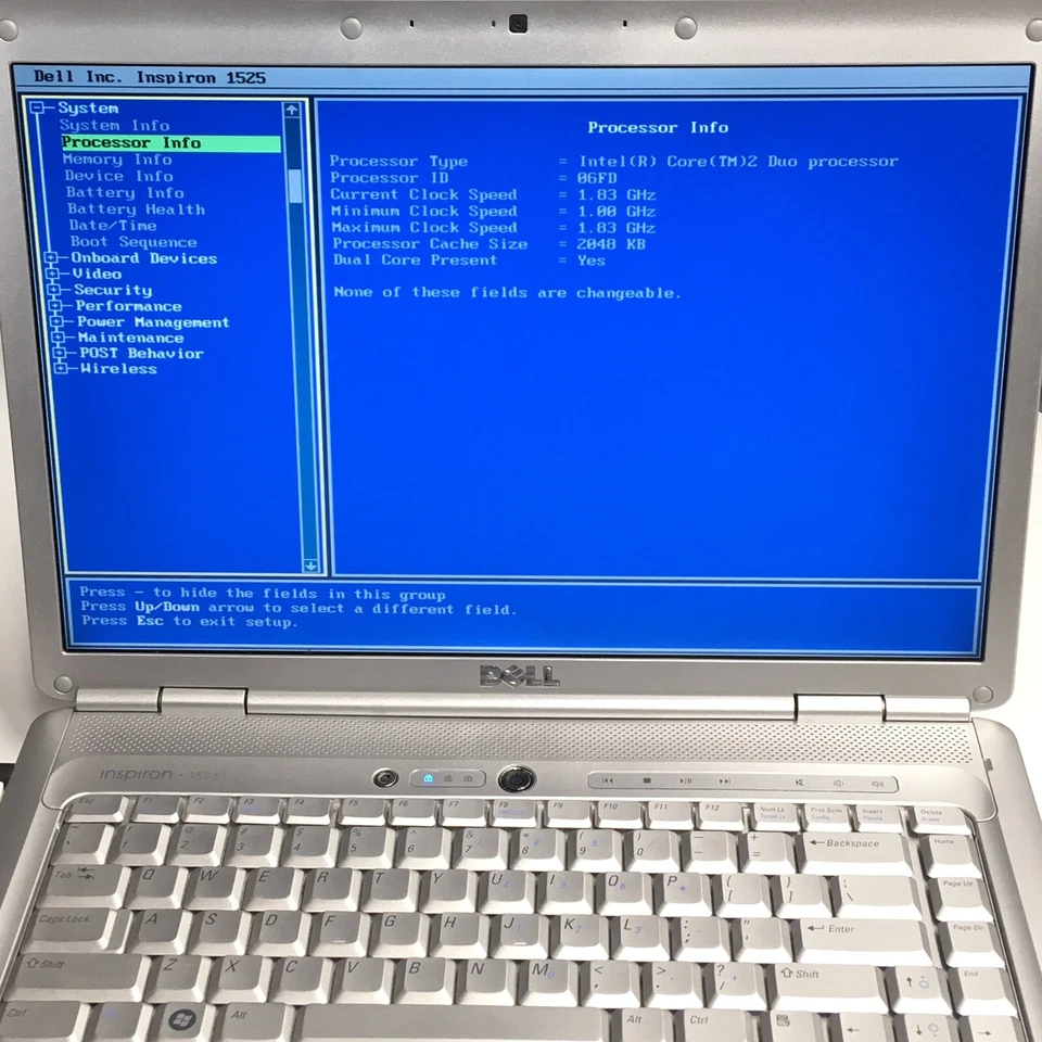 Dell Inspiron 1525 15.4" Laptop Core 2 Duo T5550 2GB 120GB No OS For Parts H2602 - Image 2 of 4