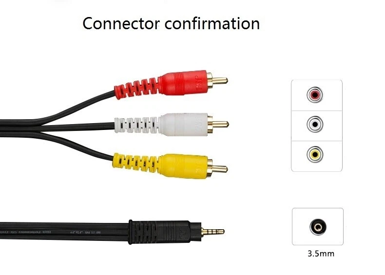 3.5mm Stereo AUX to 3 RCA 3RCA AV Audio Video DVD HDTV HD Camcorder Cord Cable - Image 3 of 4