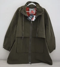 My Anorak 50838SN Women's Sz L Olive Green 2-Way Zip Hooded Trails Jacket $189