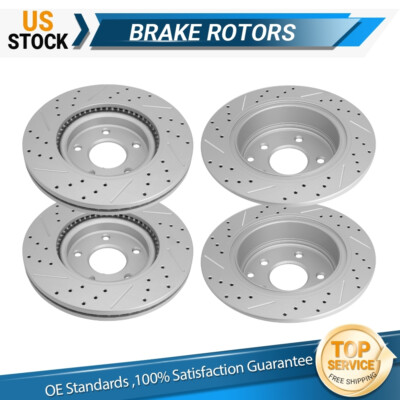 Front Rear Drilled Disc Brake Rotors for Nissan Altima 2007 -2012 2013