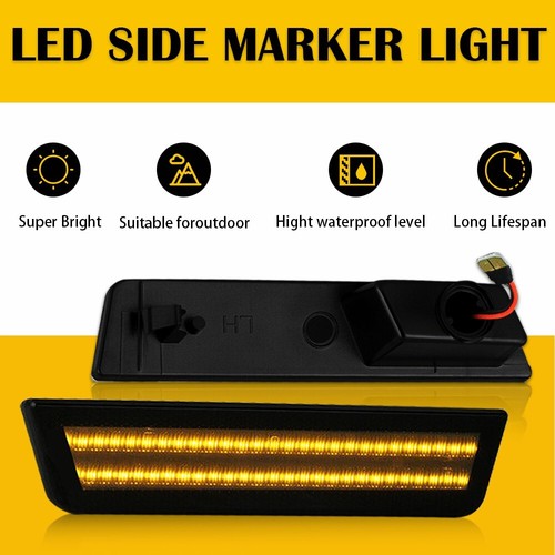 For 08-14 Dodge Challenger Front Bumper Smoke LED Side Marker Lights Lamp LH+RH - Picture 12 of 12