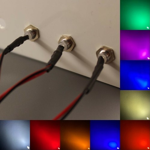 LEDs cableados 3 mm redondos lechosos difusos monturas 3 mm LED resistencias tornillos - Imagen 4 de 5