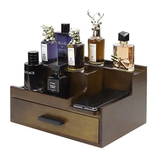 Cologne Organizer for Men 3 Tier Perfume Display Stand Cologne Shelf w/ Drawer