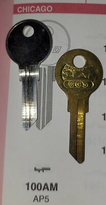 Chicago, 100AM, CG3, 0AM, AP5, Vintage Key Blank.