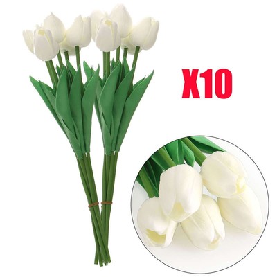 5/15/50× Artificial Lifelike Tulip Flowers Bouquet for Wedding Party Home Decor