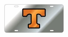 UT TENNESSEE Vols Mirrored Silver-Black-Orange License Plate / Car Tag 