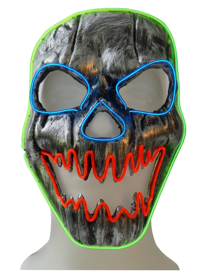 Halloween Horror  Leucht-Maske leuchtender LED Totenkopf für Karneval Fasching - Bild 4 von 4