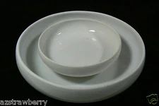 Set of 2 White fine porcelain MZ Austria & RT Bavaria signed footed bowl dish 