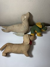 Vintage Gund Scribble Seal  Bantam Dachshund Plush Lot   Signed 1950s School