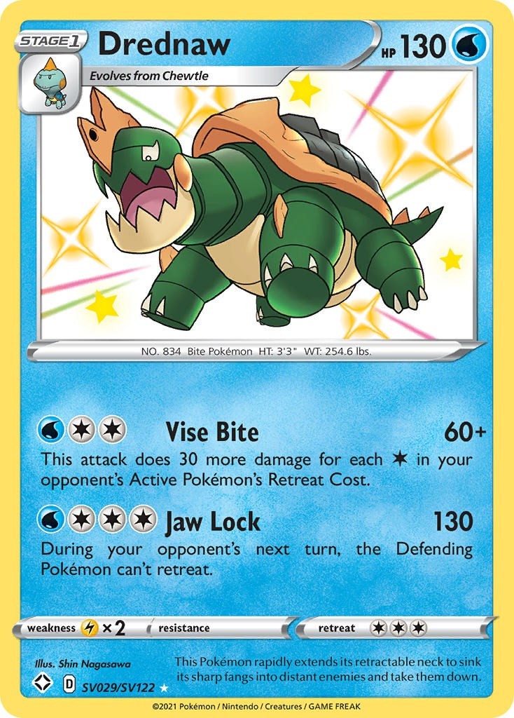 Drednaw SV029/SV122 Shiny Holo Rare Shining Fates: Shiny Vault EN Near Mint