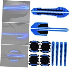 12-Piece Reflective Stickers Set - Rearview Mirror  Side Car Protectors Blue