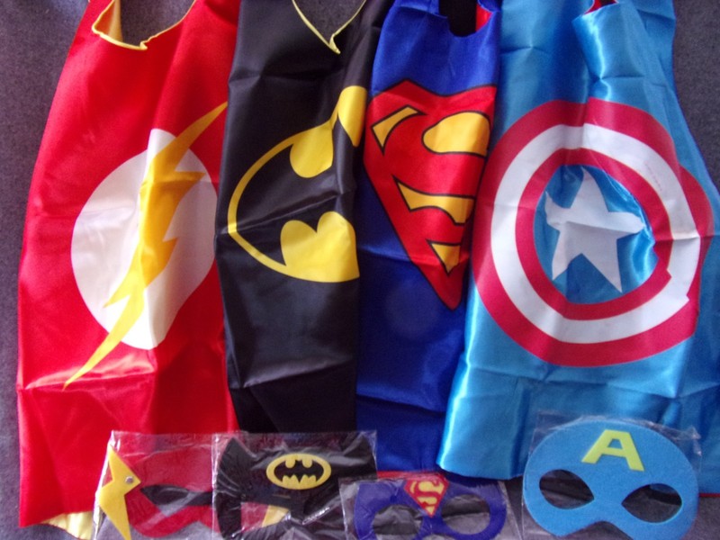 5 each Superhero Kids Capes Masks  Batman Superman Flash Captain America 40 pcs