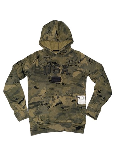 Under Armour Hoodie Boys Youth X- Large Camo Project Rock Blood Sweat Respect - Picture 1 of 7