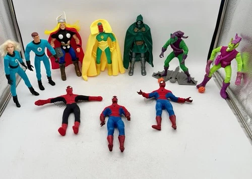 LOT OF 10 Vintage Toy Biz Famous Covers Action Figures Thor Spiderman Dr Doom