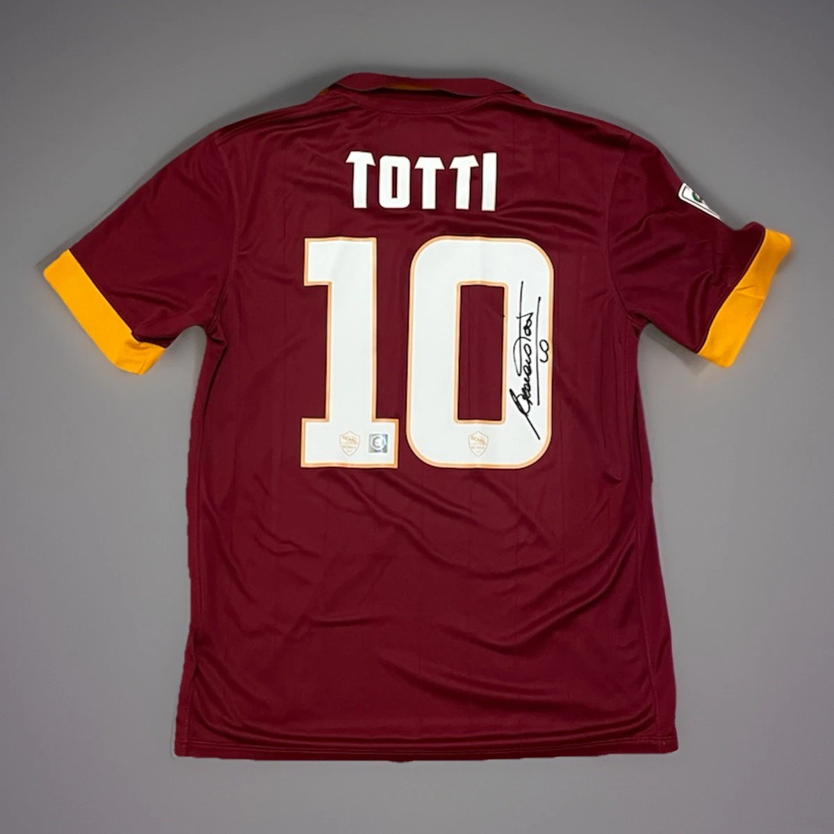 Maillot De Match Porté Et Signé Francesco Totti (AS Roma) - Occasion, Pièce De Collection