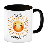 Sonne Freundschaft Kaffeebecher In Schwarz Mit Spruch Hello Sunshine