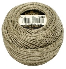 DMC Pearl Cotton 131 Yard Ball - Size 12 - Color 642 Dark Beige Gray